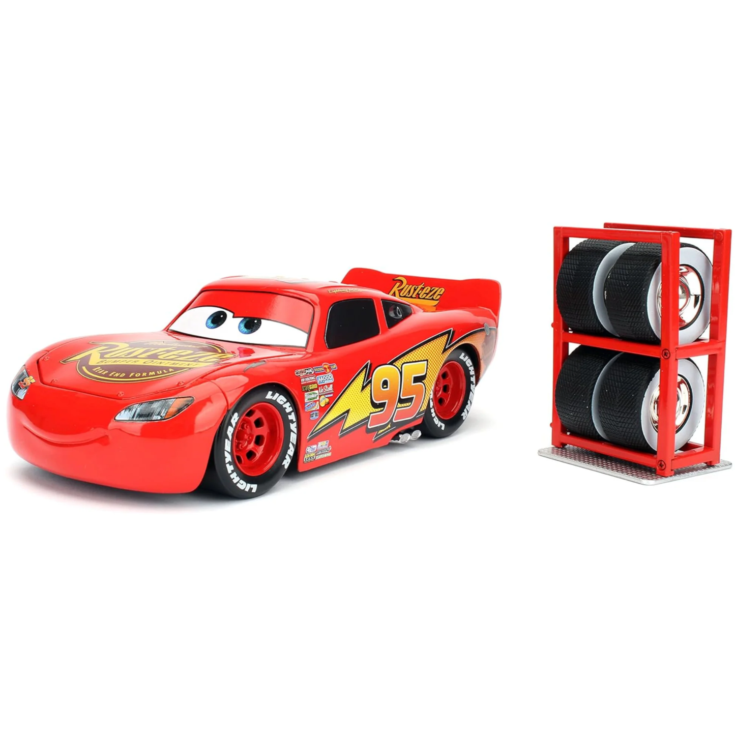 Pixar Cars Lightning McQueen con Rack 01:24