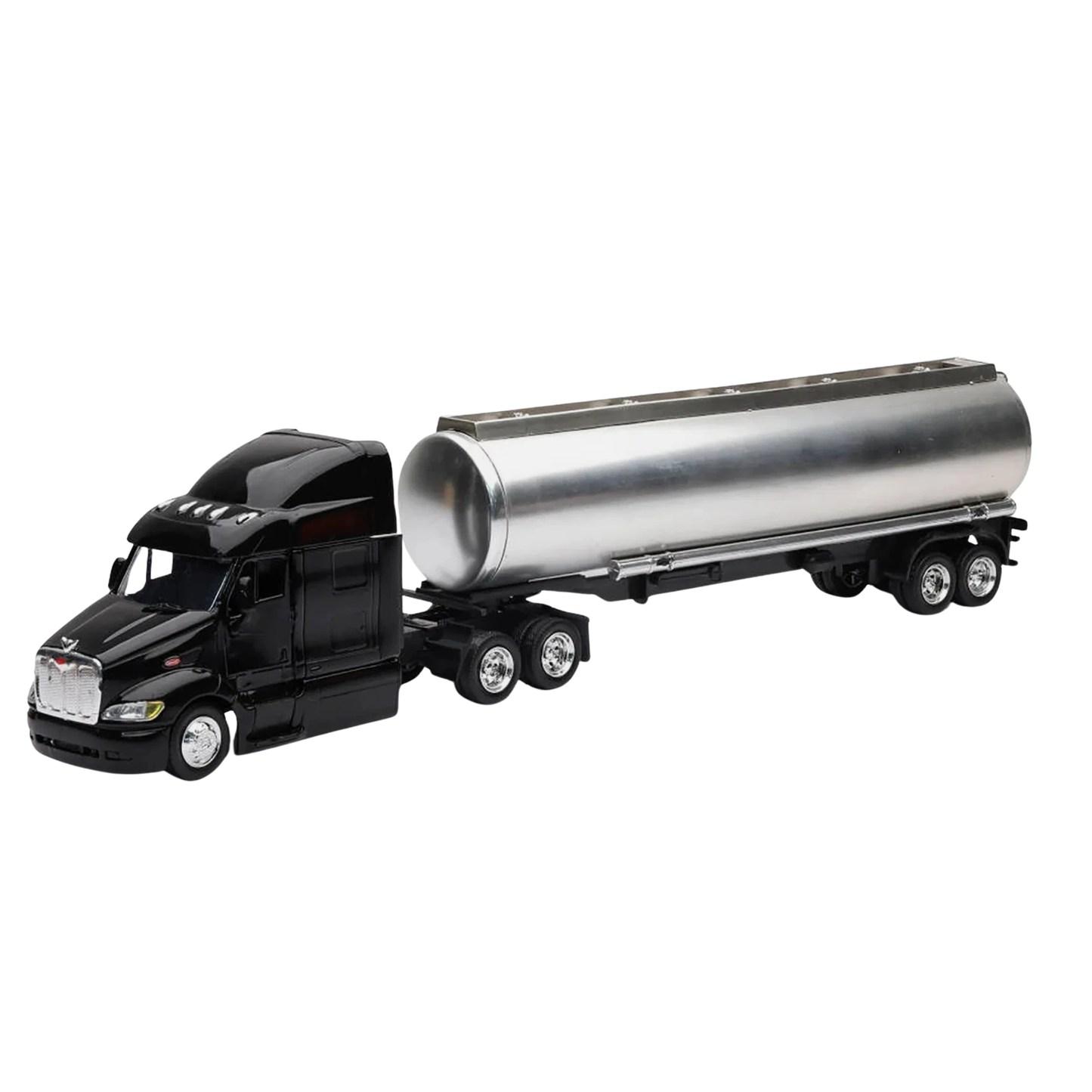 Peterbilt 387 Black W/Chrome Oil Tanker escala 1:43