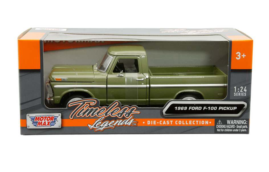 1969 Ford F-100 Pick Up Olive Green 1:24