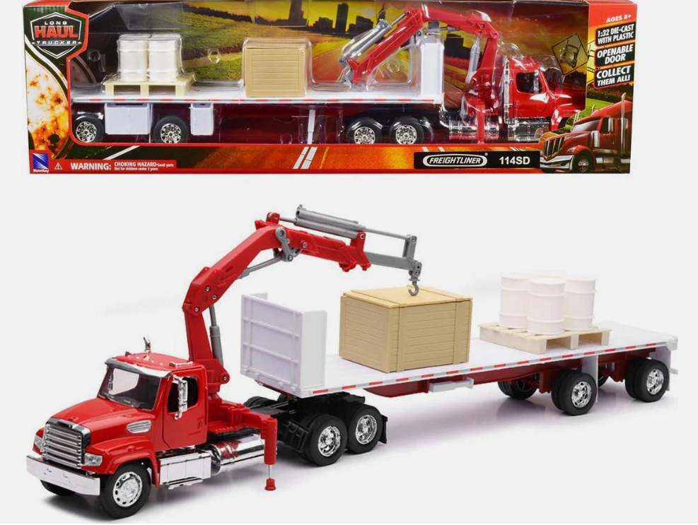 Freightliner 114SD Flatbed w/ Crane 1:32