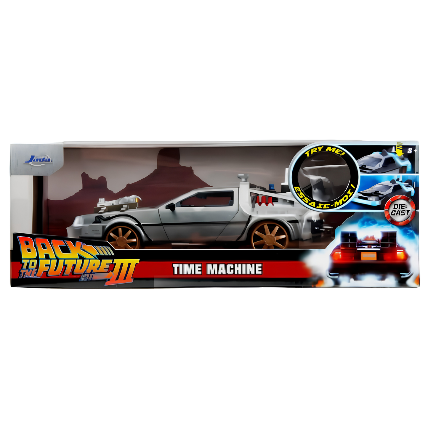 DeLorean Time Machine With Rail Wheels W/Light Jada 1:24