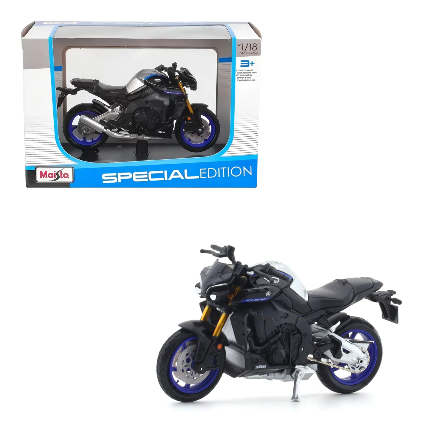Yamaha MT-10 SP 2023 Maisto Escala 1:18 | Motocicleta Die-Cast de Colección