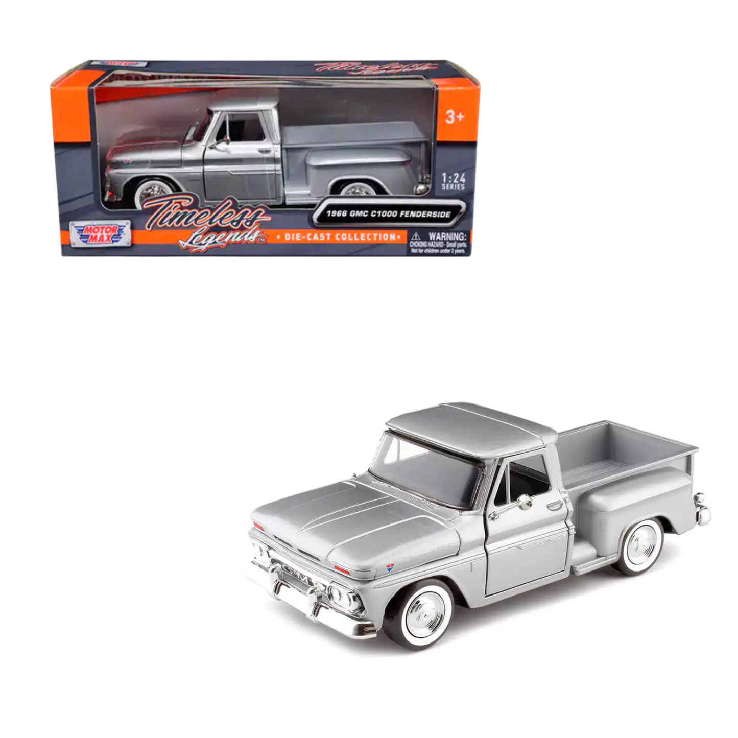 1966 Gmc C1000 Fenderside Plateado 1:24