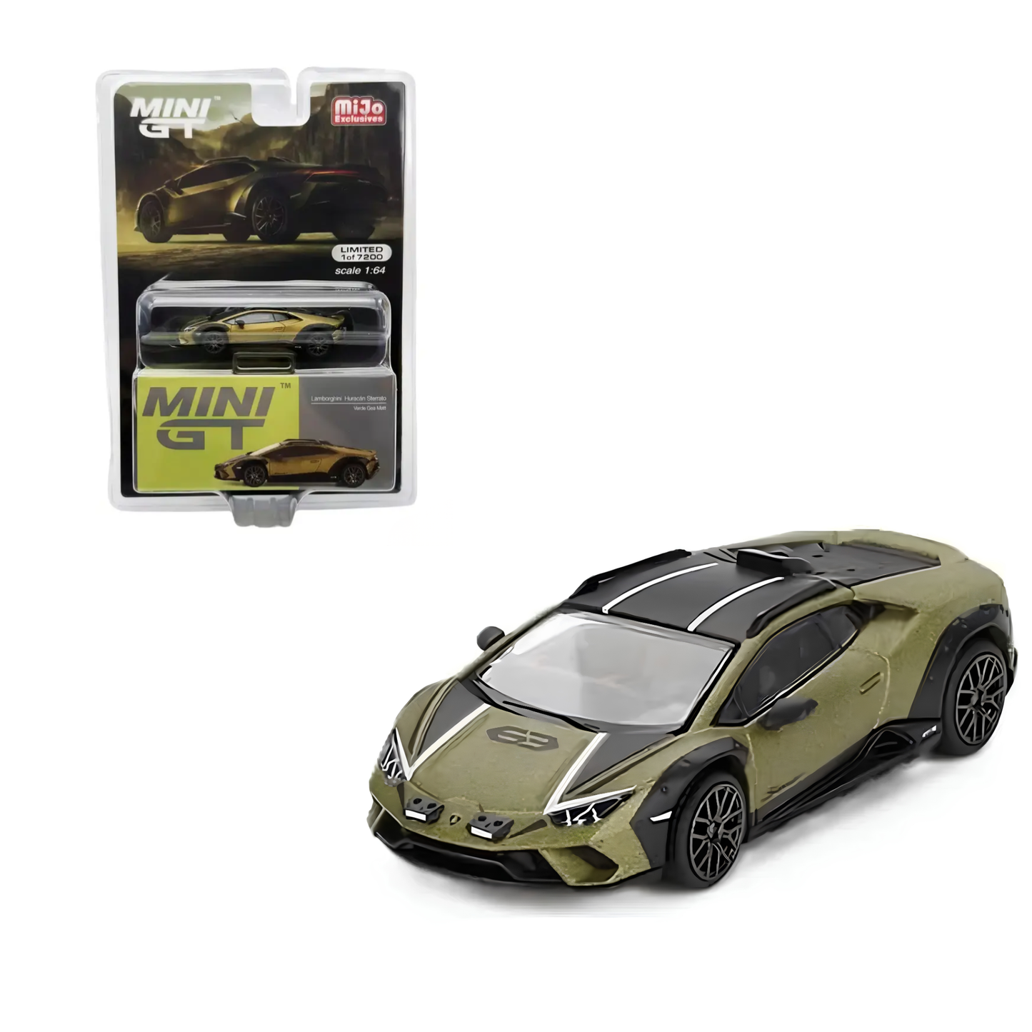Lamborghini Huracan Sterrato Verde esacala 1:64 Mini Gt