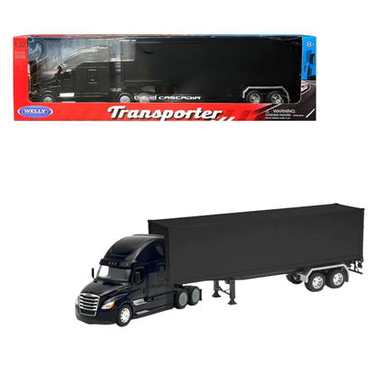 Freightliner Cascadia Black W/With Black Trailer escala 1:32
