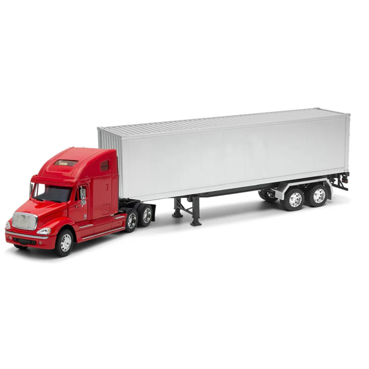 Welly Freightliner Columbia Escala 1:32 Rojo con Tráiler Blanco