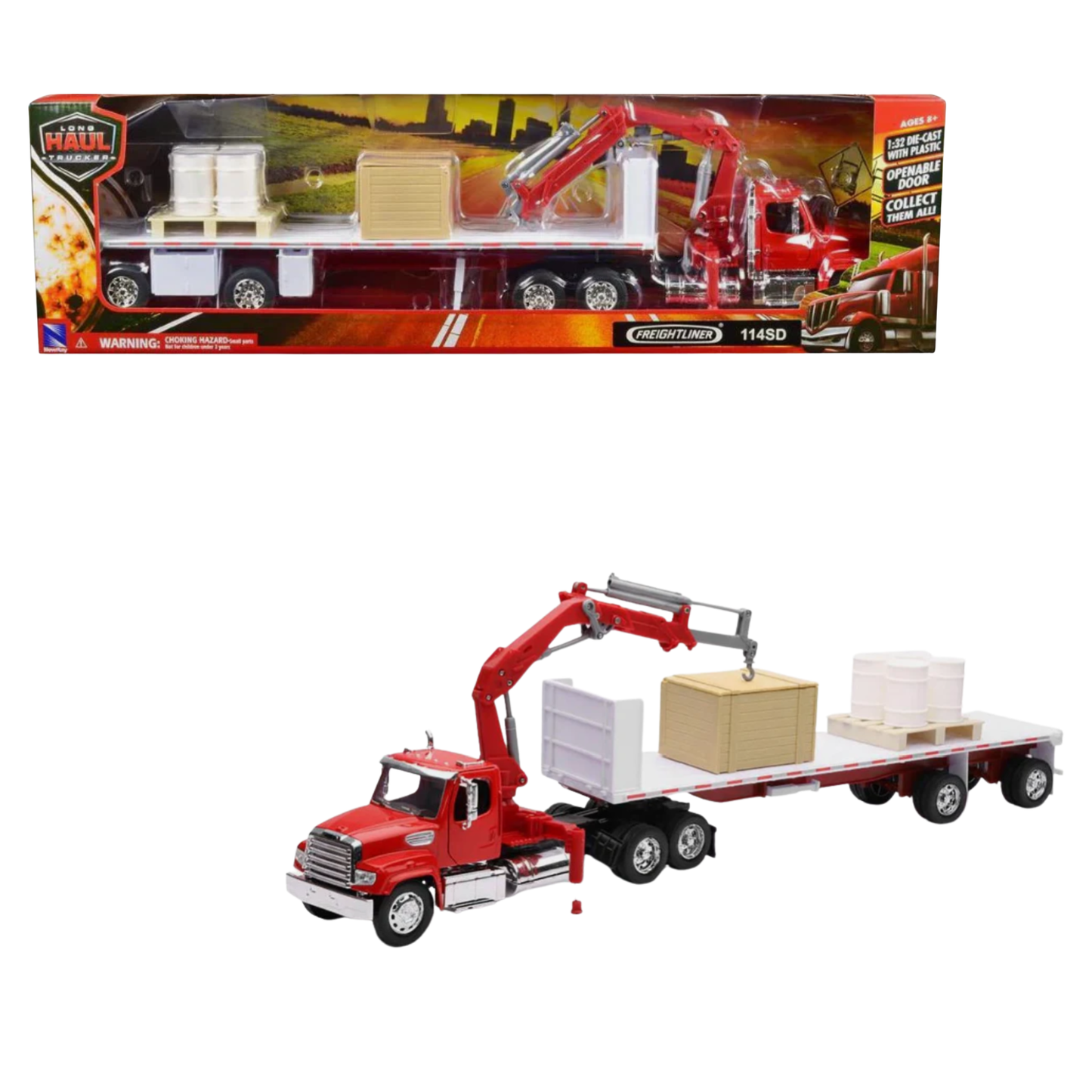Freightliner 114SD Flatbed w/ Crane 1:32