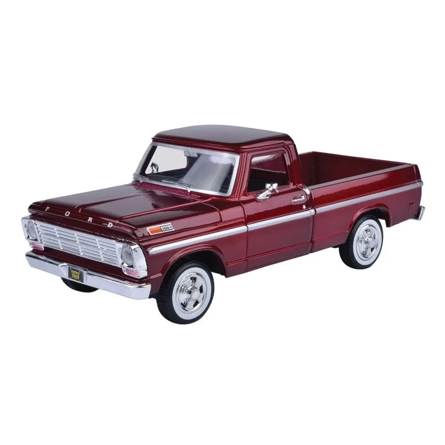 Ford F100 1969 Pick Up Metal Red 1:24