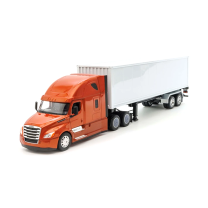 Welly Freightliner Cascadia Escala 1:32 Café con Tráiler Blanco