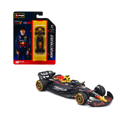 Pack Red Bull RB21 F1 2025 Bburago Escala 1:64 | Max Verstappen #1 + Yuki Tsunoda #22