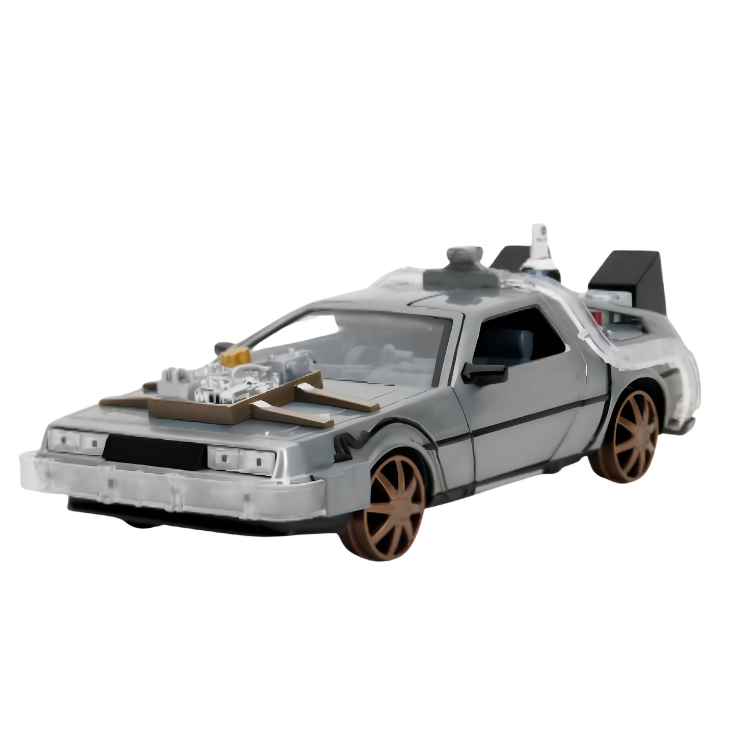 DeLorean Time Machine With Rail Wheels W/Light Jada 1:24