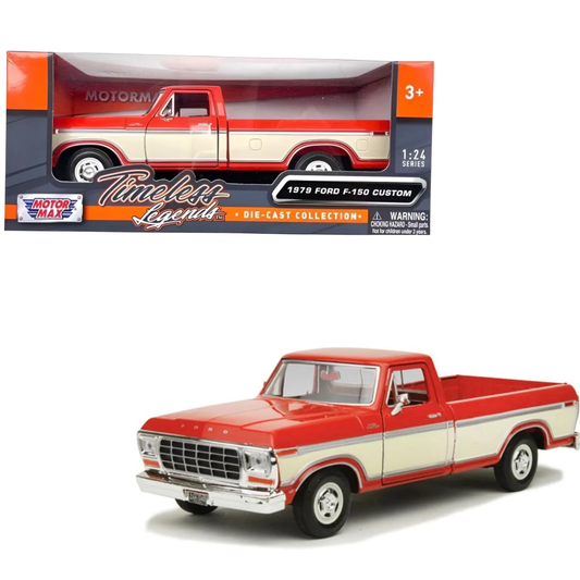 Ford F-150 1979 Orange/Cream 1:24 Motormax