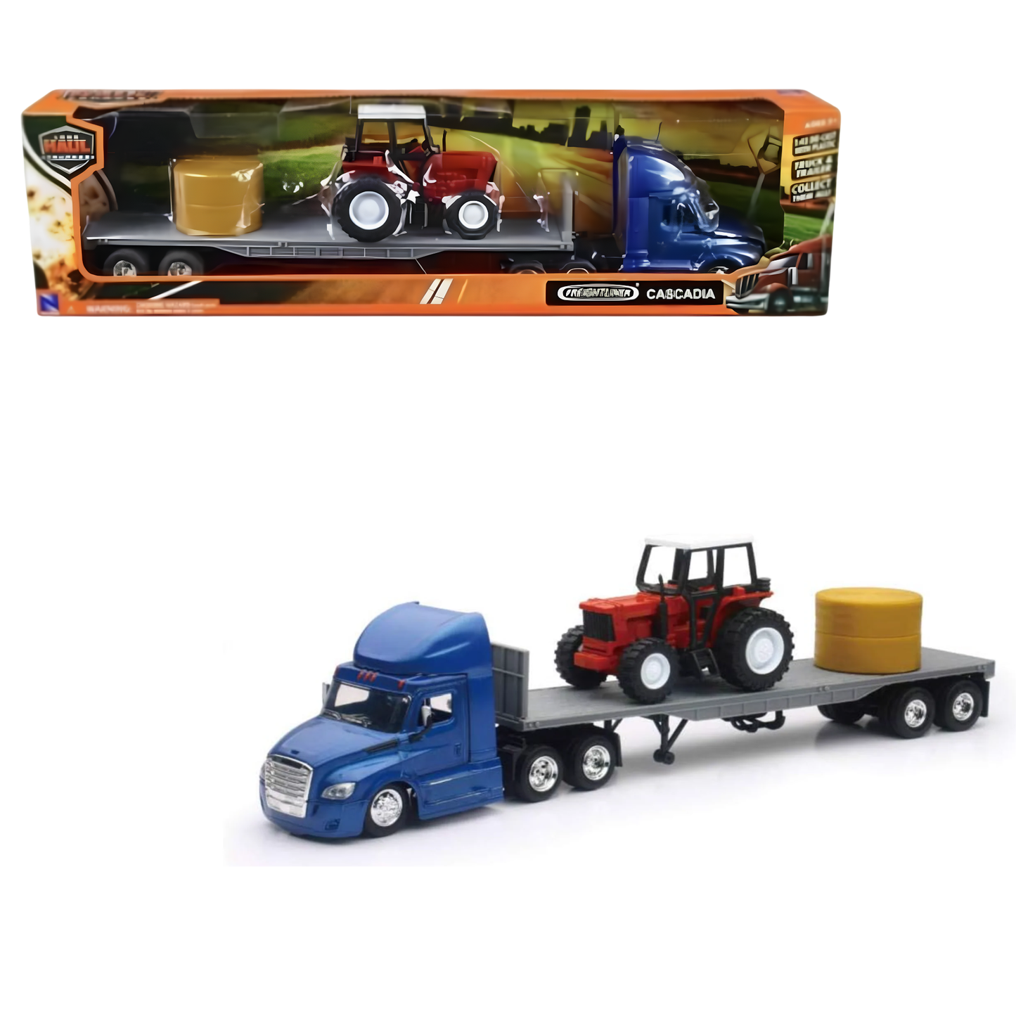 Freightliner Cascadia Flatbed With Tractor 1:43