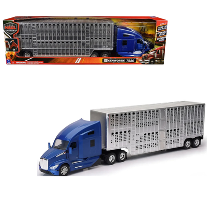 Kenworth T680 Livestock Chrome Blue escala 1:32