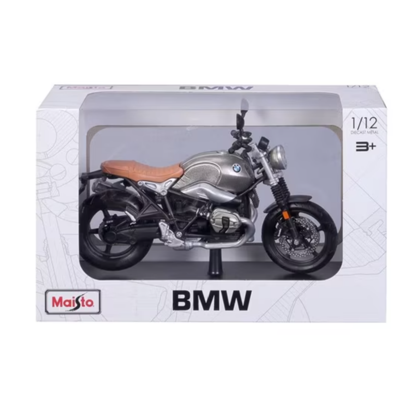 BMW R nineT Scrambler Maisto Escala 1:12 | Motocicleta Die-Cast de Colección