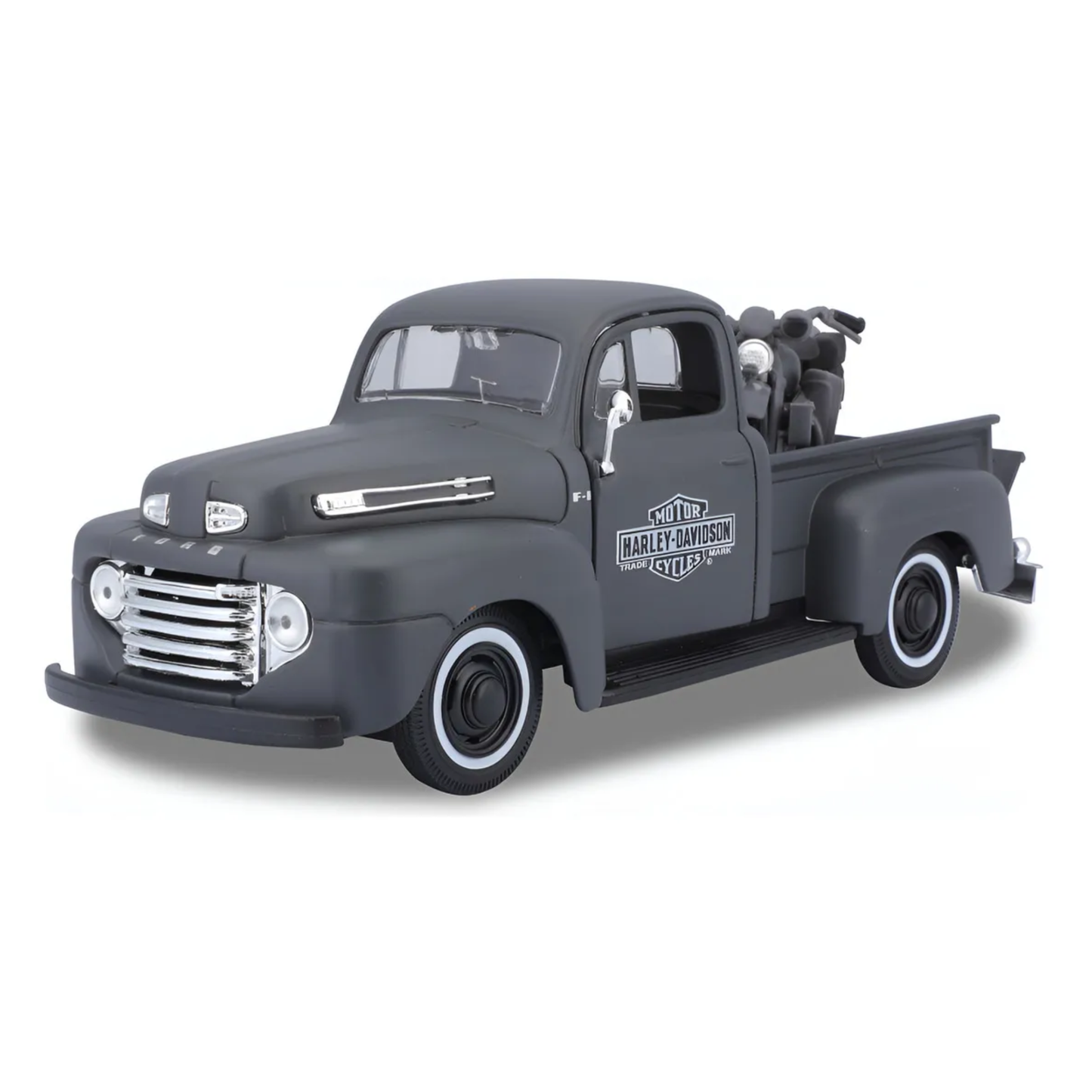 Ford F-1 Pickup 1948 con Harley-Davidson WLA Flathead Maisto Escala 1:24 | Set Die-Cast de Colección