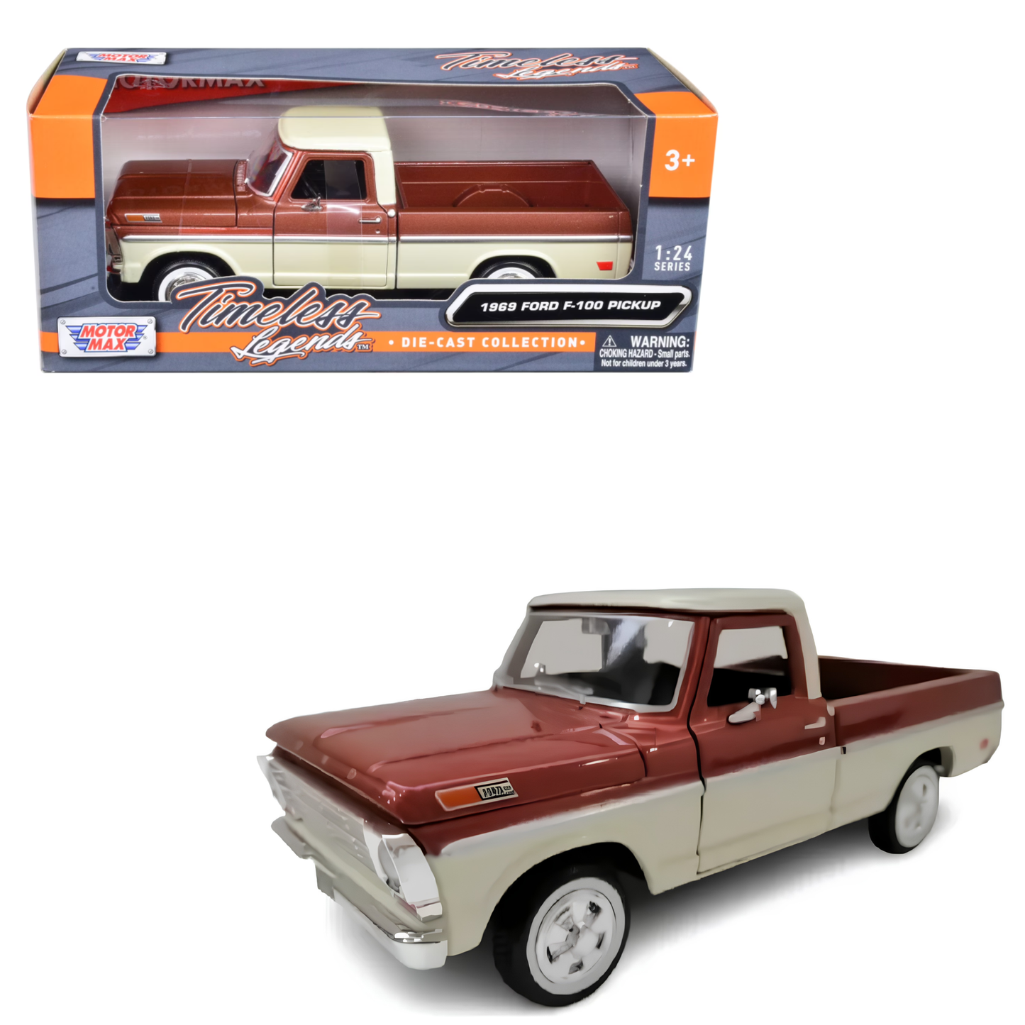1969 Ford F-100 Pick Up Brown Cream 1:24