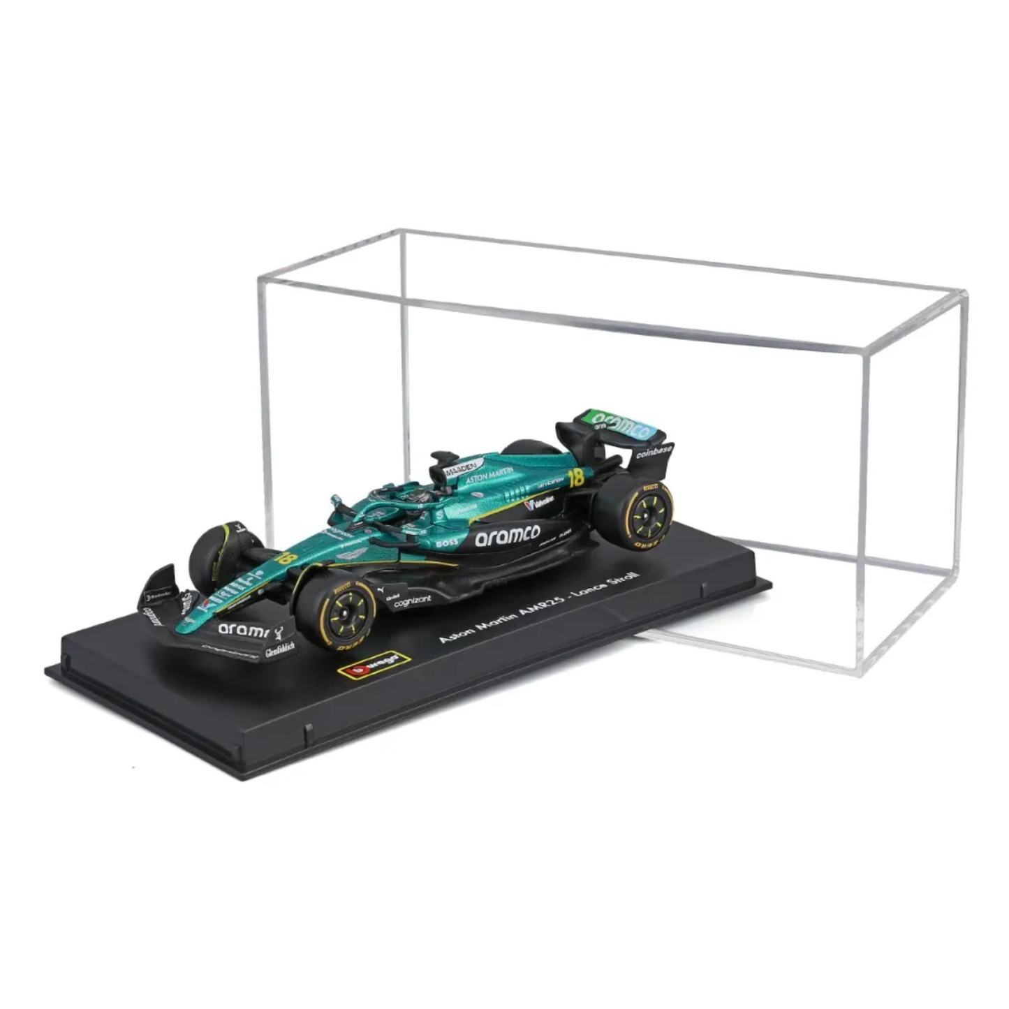 Bburago Aston Martin AMR25 2025 Escala 1:43 con Carcasa de Acrílico | Fórmula 1 de Colección