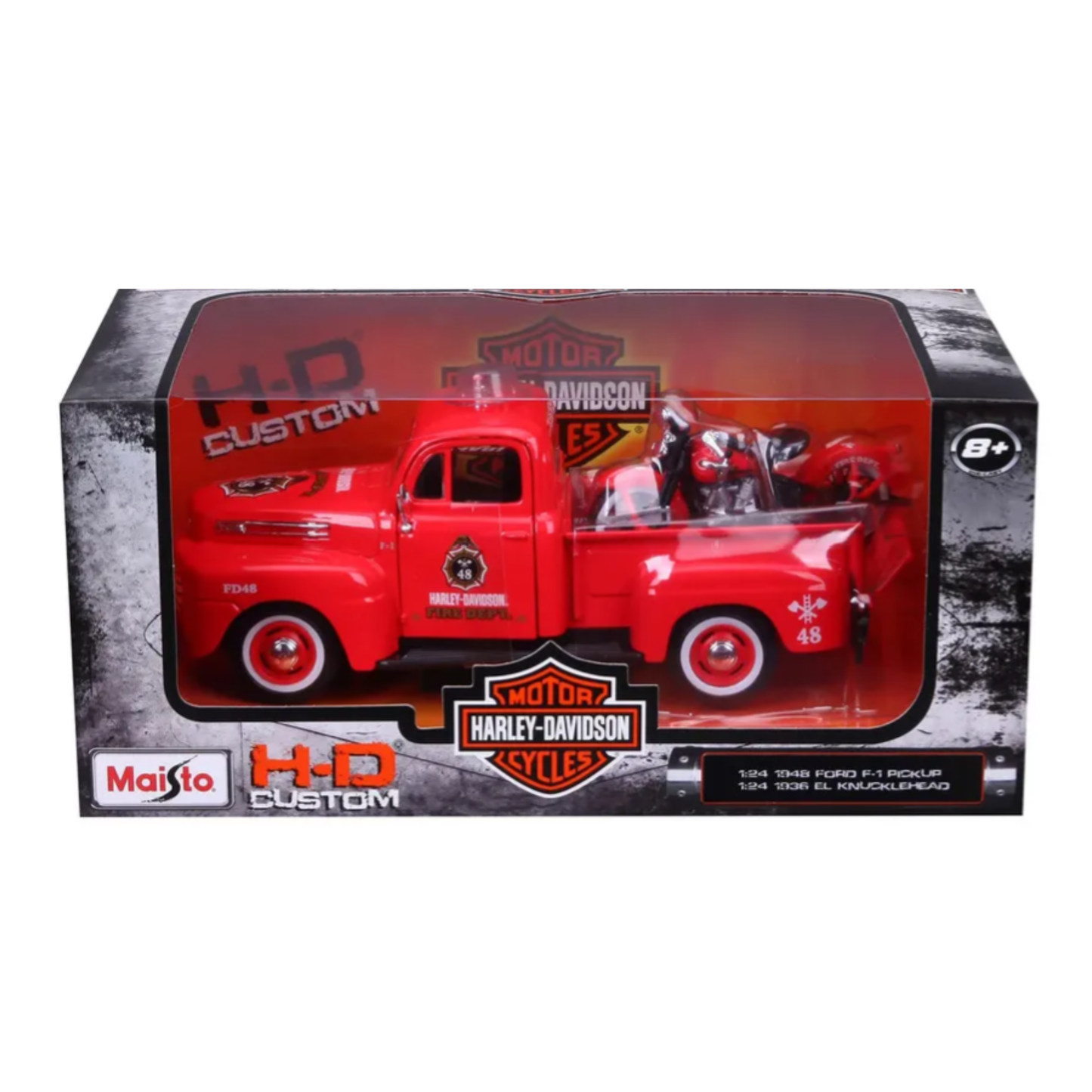 Camioneta Maisto Harley-Davidson Ford F-1 1948 Escala 1:64 | Modelo Die-Cast de Colección