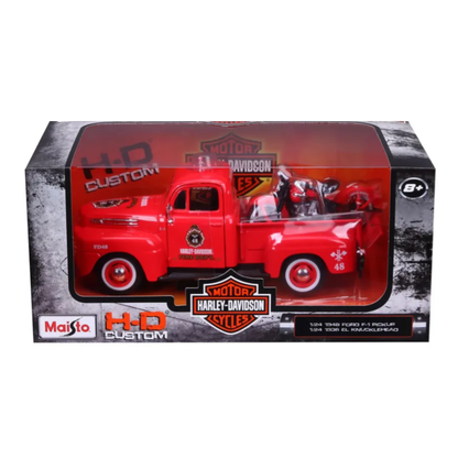 Camioneta Maisto Harley-Davidson Ford F-1 1948 Escala 1:64 | Modelo Die-Cast de Colección
