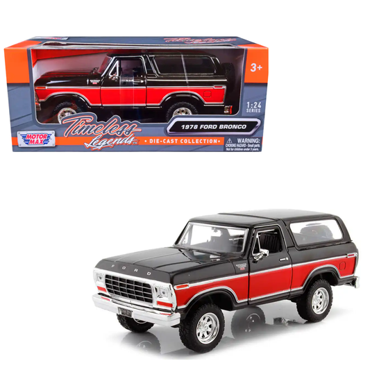 Ford Bronco 1978 BlackRed escala 1:24