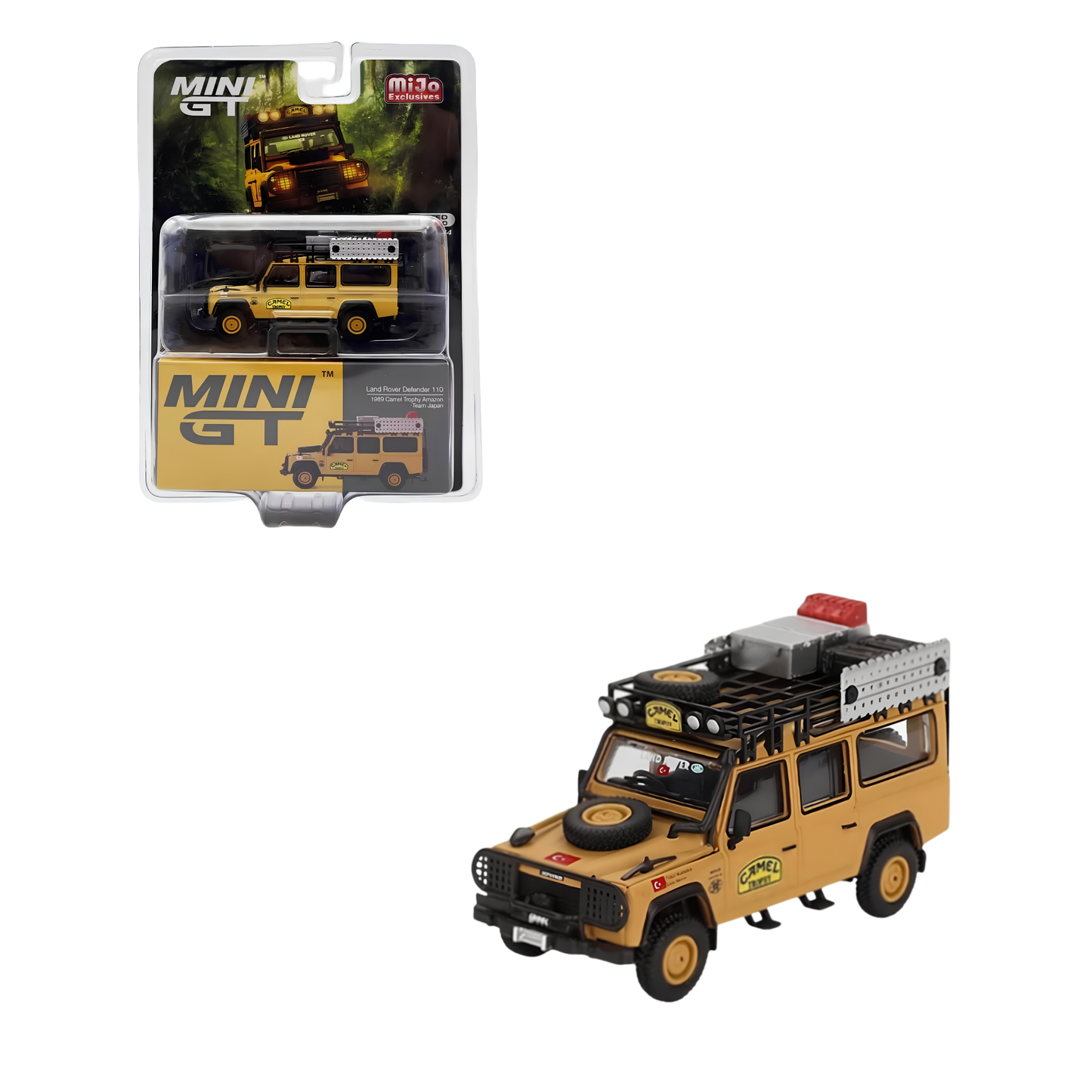 Defender 110 1989 Camel Trophy Turkey escala 1:64 Mini Gt
