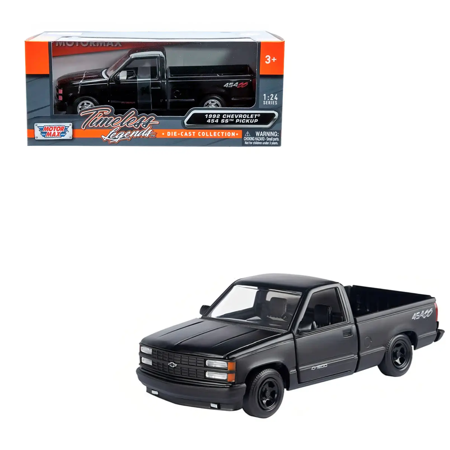 Chevrolet 454ss Pick Up Metal Black escala 1:24