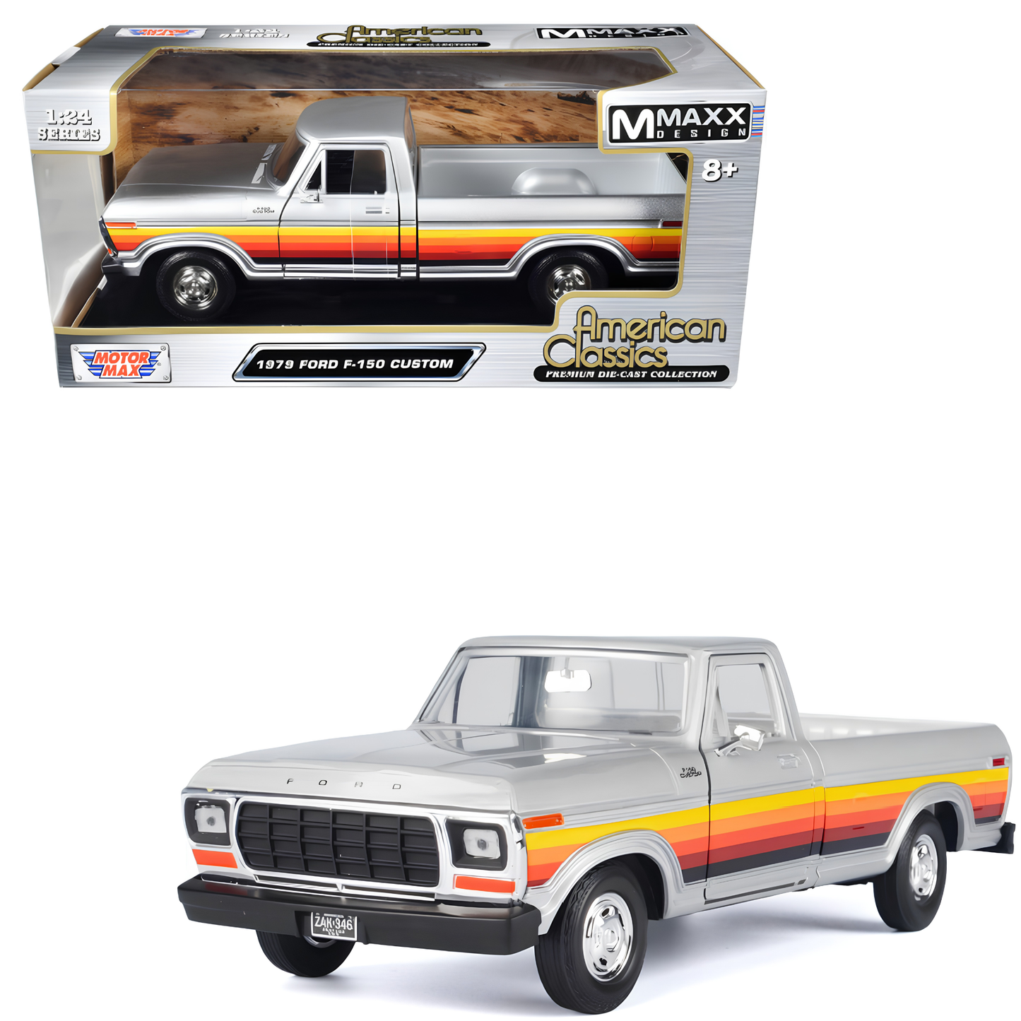 1979 Ford F150 Silver Orange 1:24 Edicion Especial