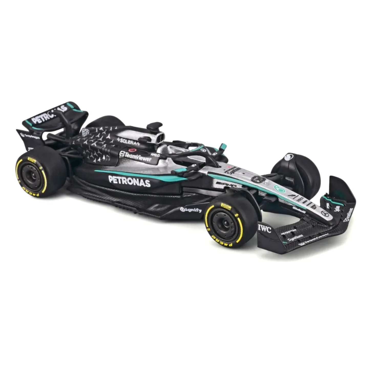Pack Mercedes-AMG F1 W16 Bburago Escala 1:64 | George Russell #63 + Kimi Antonelli #12