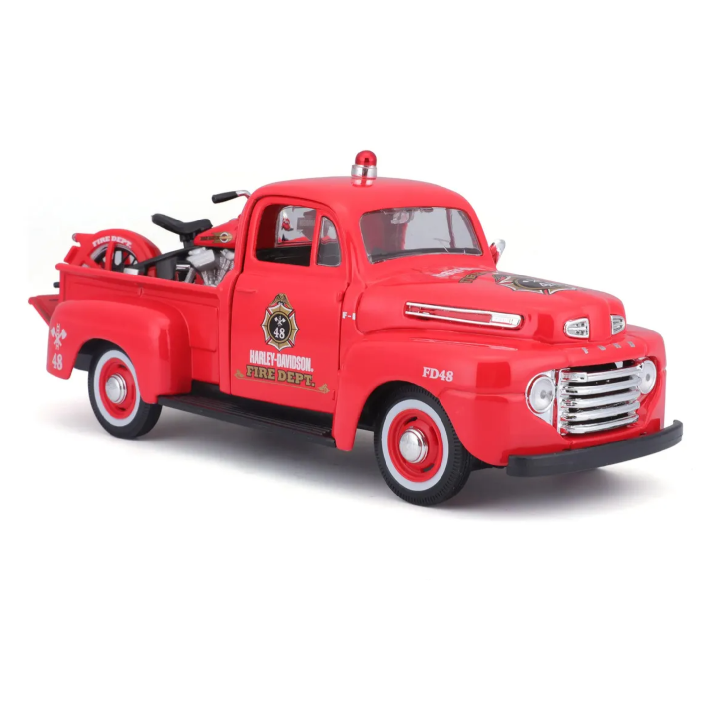 Camioneta Maisto Harley-Davidson Ford F-1 1948 Escala 1:64 | Modelo Die-Cast de Colección