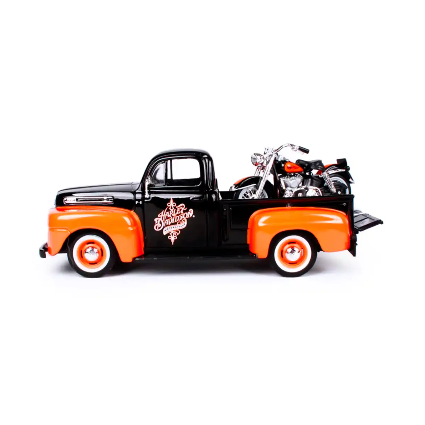 Maisto Harley-Davidson Ford F-1 Pickup 1948 Naranja y Negro Escala 1:24 | Set Die-Cast de Colección