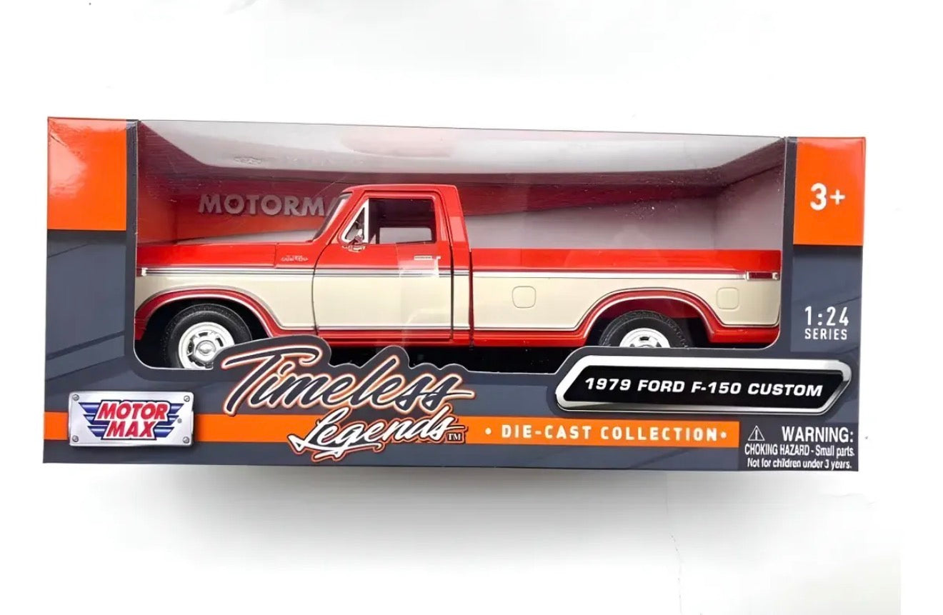 Ford F-150 1979 Orange/Cream 1:24 Motormax