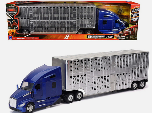 Kenworth T680 Livestock Chrome Blue escala 1:32