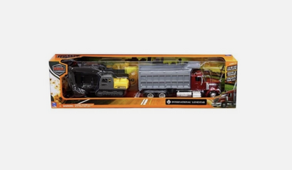 International Dump Truck With Excavator 1:43