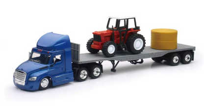 Freightliner Cascadia Flatbed With Tractor 1:43