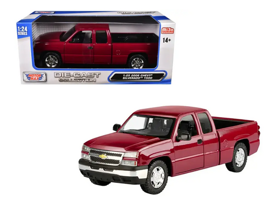 Chevrolet Silverado 1500 2006 MetalRed escala 1:24