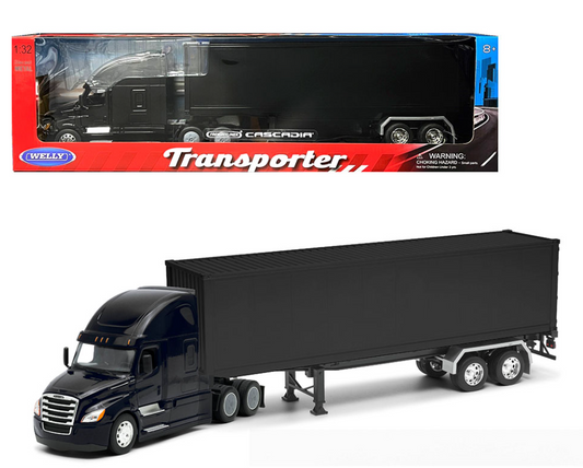 Freightliner Cascadia Black W/With Black Trailer escala 1:32