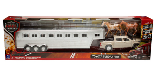 Toyota Tundra Pro Horse Trailer Tan Chrome escala 1:32
