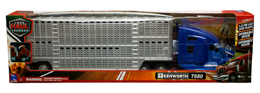 Kenworth T680 Livestock Chrome Blue escala 1:32