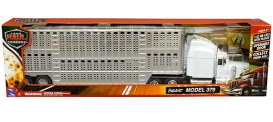 Peterbilt 379 Pot Belly Livestock White Chrome escala 1:32