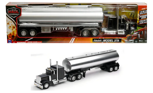 Peterbilt 379 Custom Oil Tanker Black escala 1:32