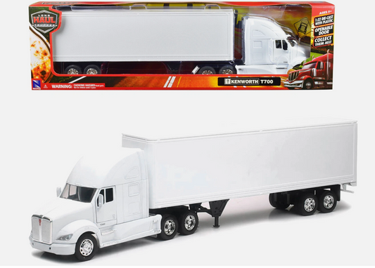 Kenworth T700 Dry Van Trailer Plain White 1:32