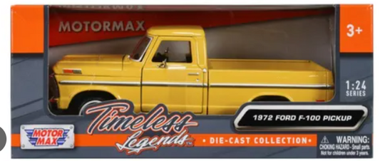 1972 Ford F-100 Yellow 1:24