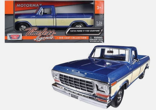 1979 Ford F-150 Custom Blue White 1:24