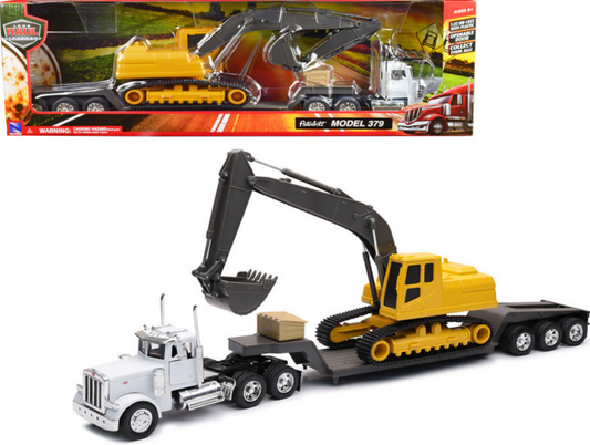 Construction Peterbilt 379 W/ Backhoe 1:32