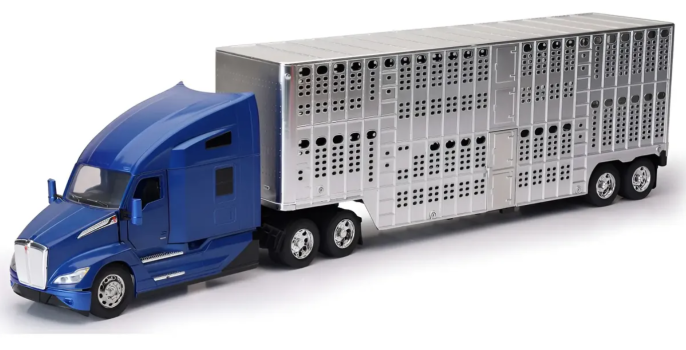 Kenworth T680 Livestock Chrome Blue escala 1:32