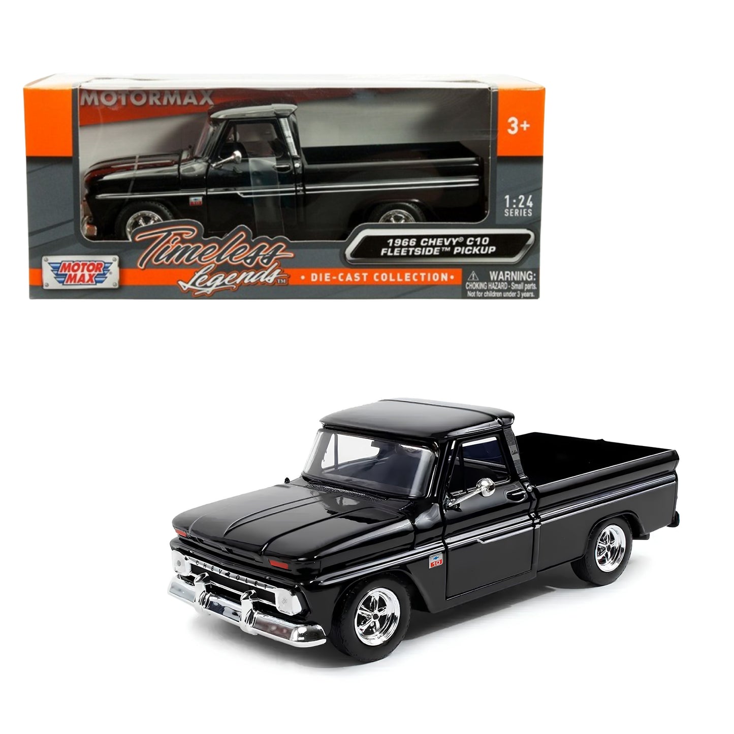 1966 Chevy C10 Fleetside Black 1:24
