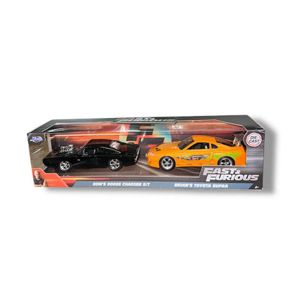 Twin Pack Dom’s Charger R/T & Brian’s Toyota Supra Jada 1:32